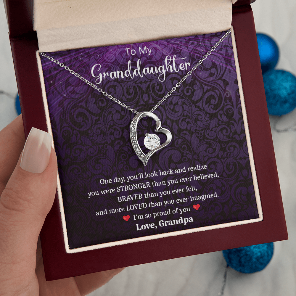 Proud Necklace Gift -- to Granddaughter from Grandpa