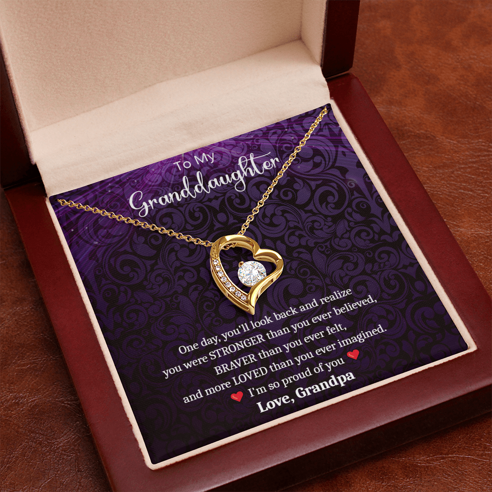 Proud Necklace Gift -- to Granddaughter from Grandpa
