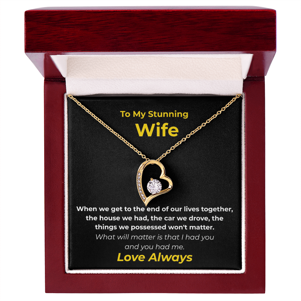Heart Necklace for Wife – "To My Stunning Wife" Romantic Gift from Husband