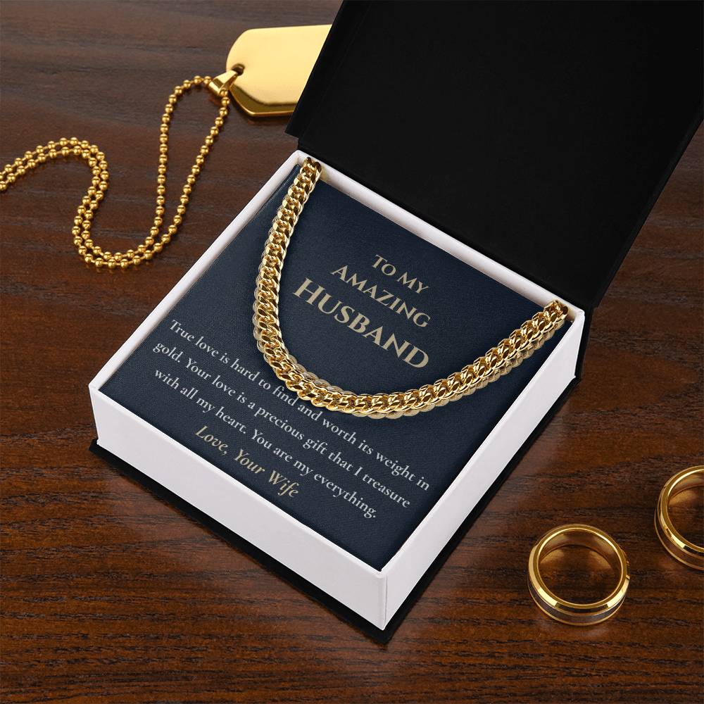 "Worth Its Weight in Gold" Chain Necklace – Gift for Husband from Wife