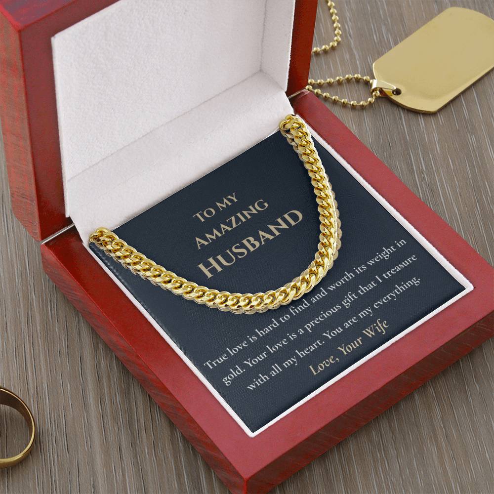 "Worth Its Weight in Gold" Chain Necklace – Gift for Husband from Wife