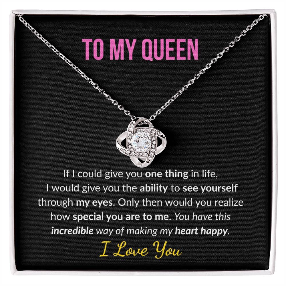 "To My Queen" Necklace – Gift for Wife, Girlfriend from Husband, Boyfriend, Fiance