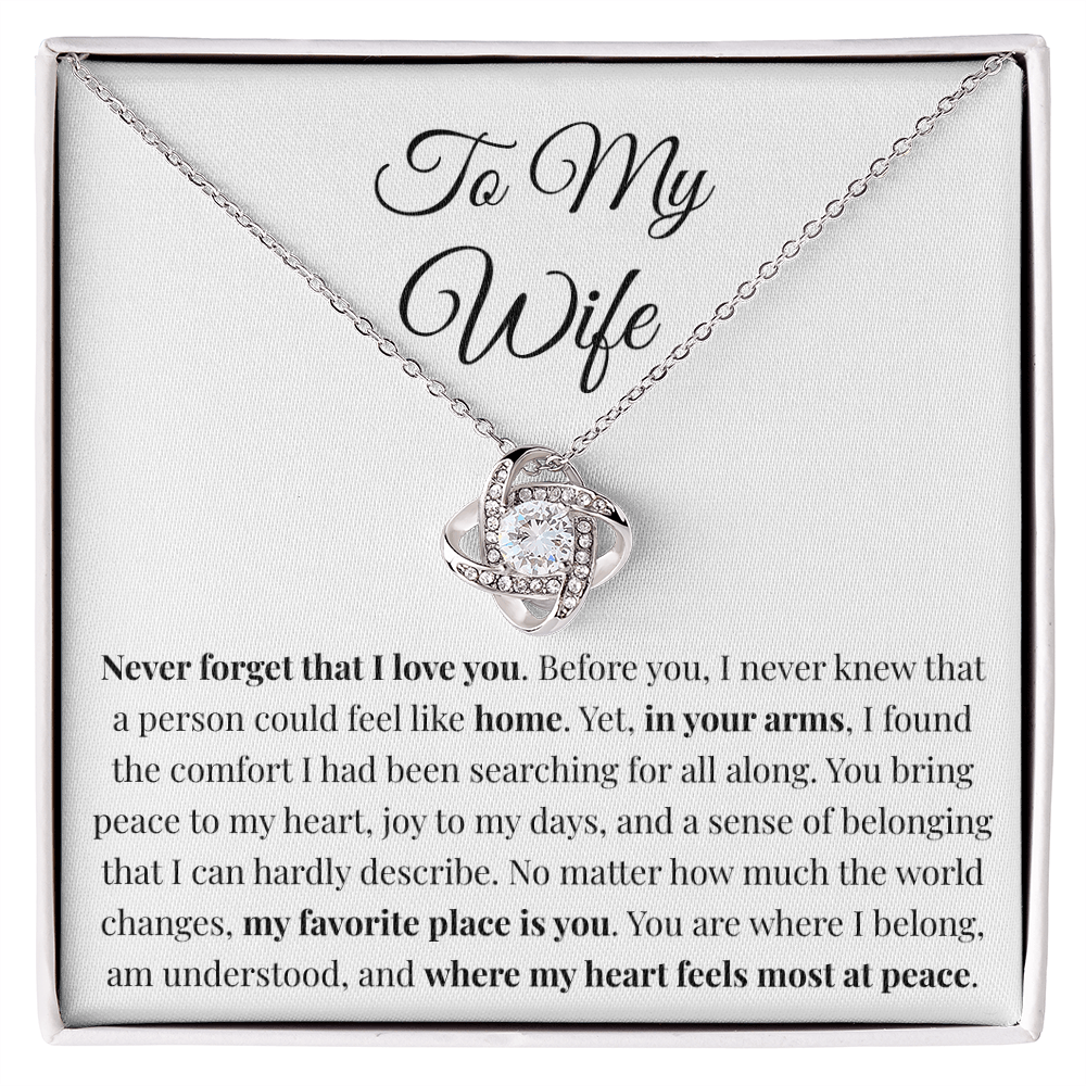 "Never Forget" Home Necklace — Gift for Wife from Husband