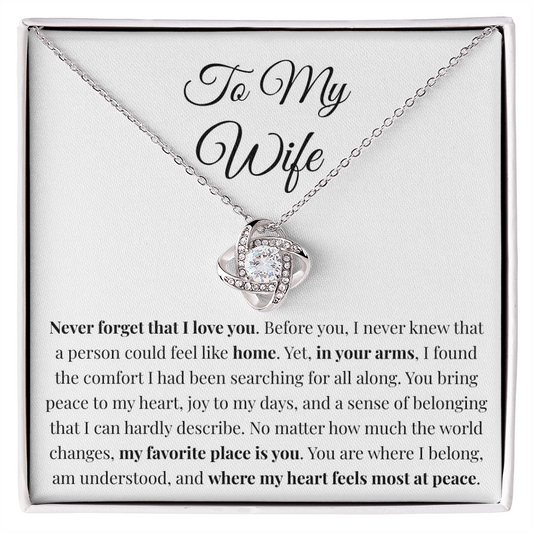 "Never Forget" Home Necklace — Gift for Wife from Husband