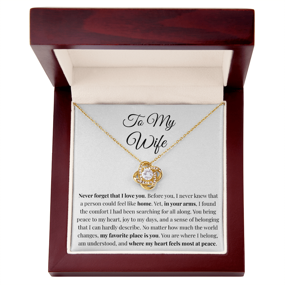 "Never Forget" Home Necklace — Gift for Wife from Husband