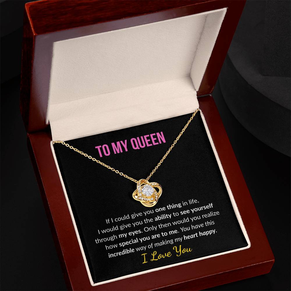 "To My Queen" Necklace – Gift for Wife, Girlfriend from Husband, Boyfriend, Fiance