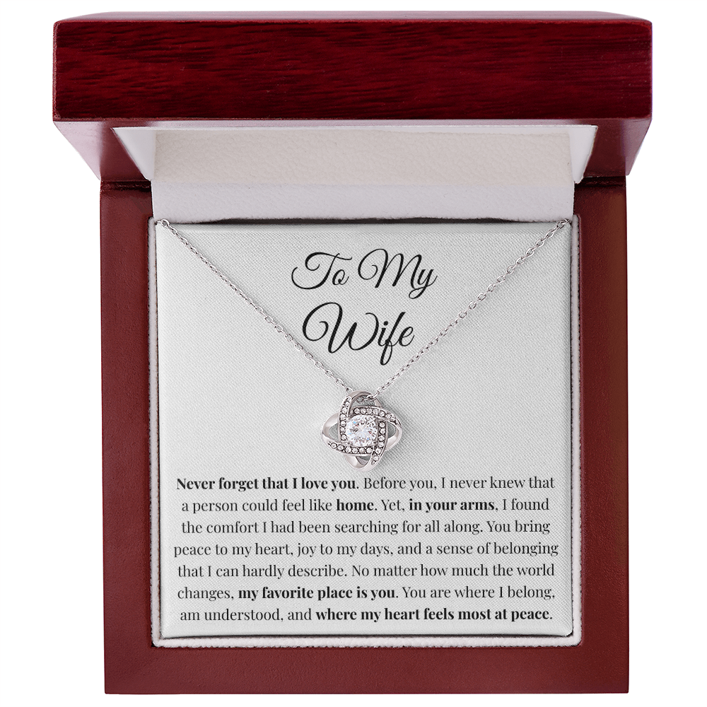 "Never Forget" Home Necklace — Gift for Wife from Husband