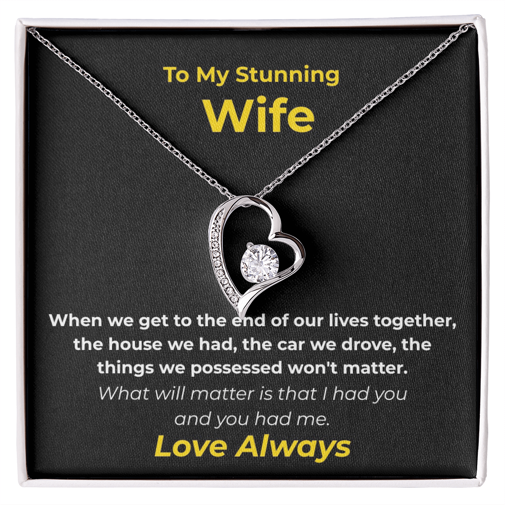 Heart Necklace for Wife – "To My Stunning Wife" Romantic Gift from Husband