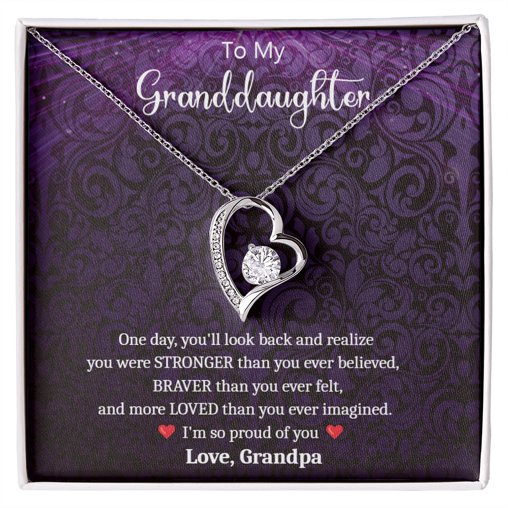 Proud Necklace Gift -- to Granddaughter from Grandpa