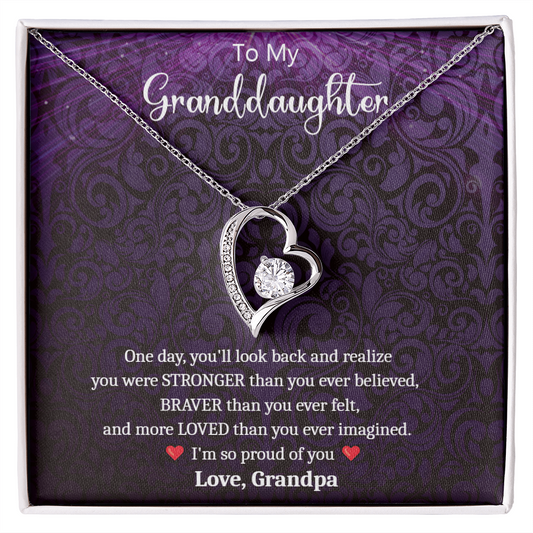 Proud Necklace --  Gift to Granddaughter from Grandpa