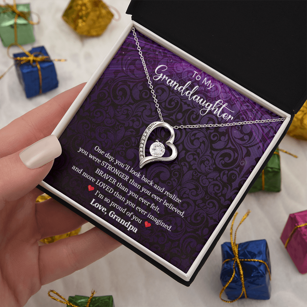 Proud Necklace Gift -- to Granddaughter from Grandpa