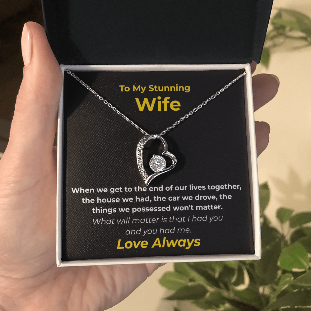 Heart Necklace for Wife – "To My Stunning Wife" Romantic Gift from Husband