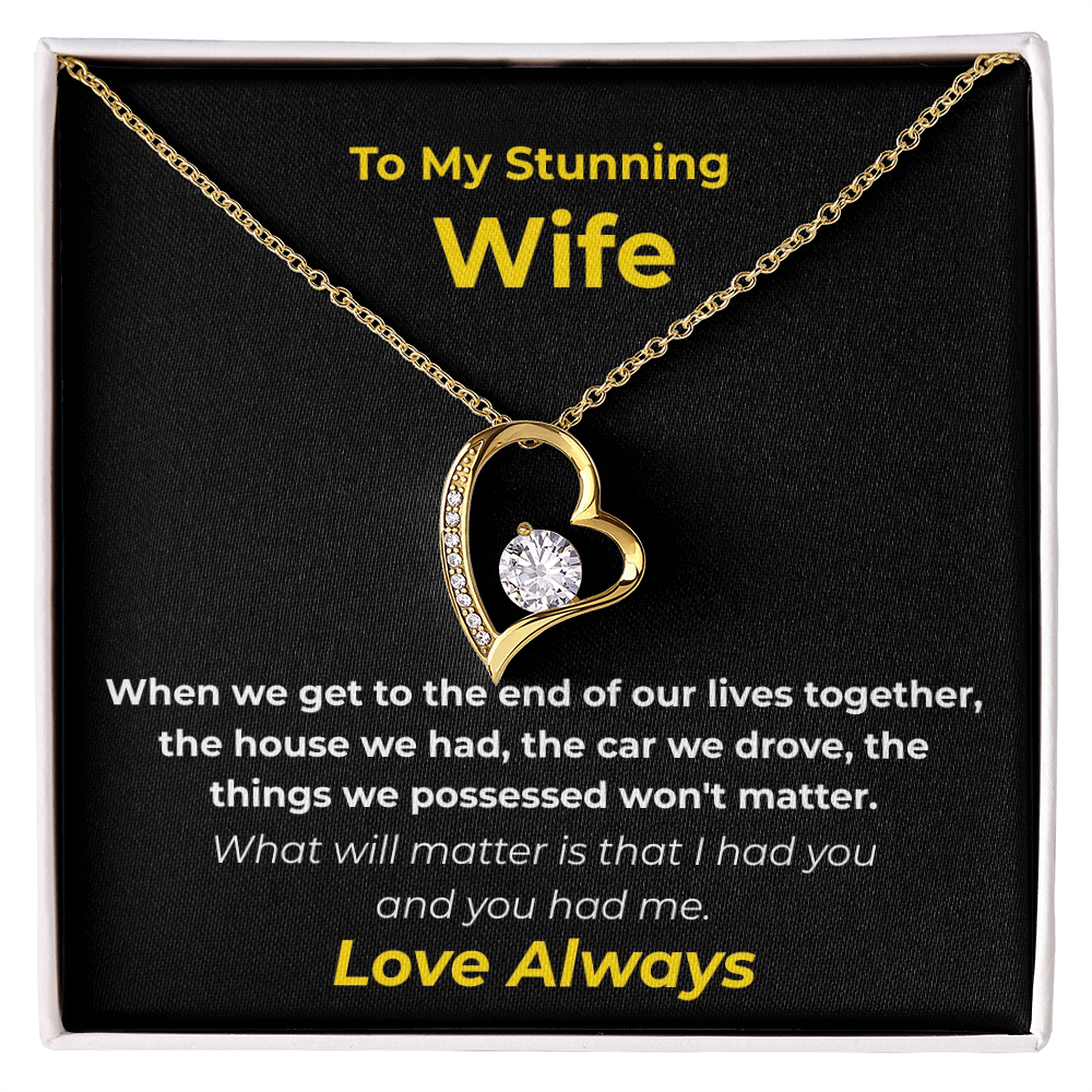 Heart Necklace for Wife – "To My Stunning Wife" Romantic Gift from Husband