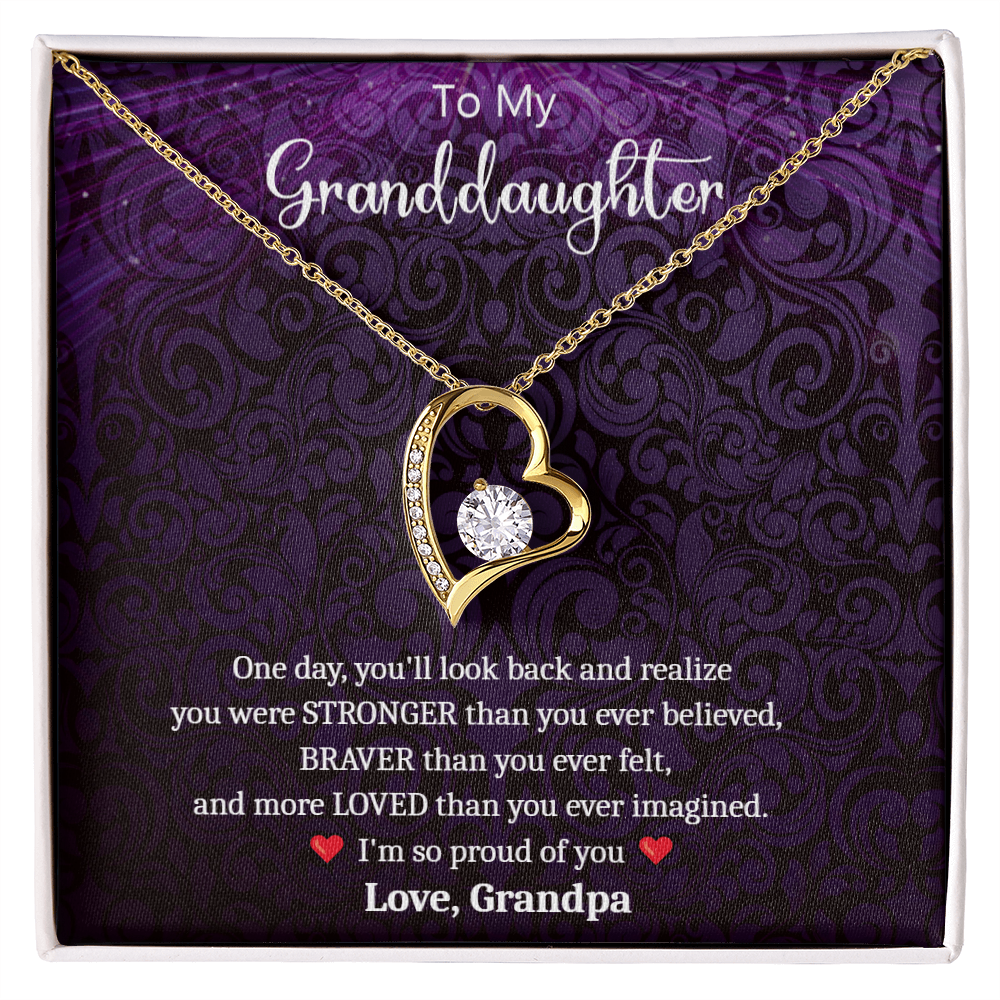 Proud Necklace Gift -- to Granddaughter from Grandpa
